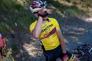 Overall race leader Andy Jacques-Maynes (Kenda-5 Hour Energy) shows his fatigue following the 70-mile road race.