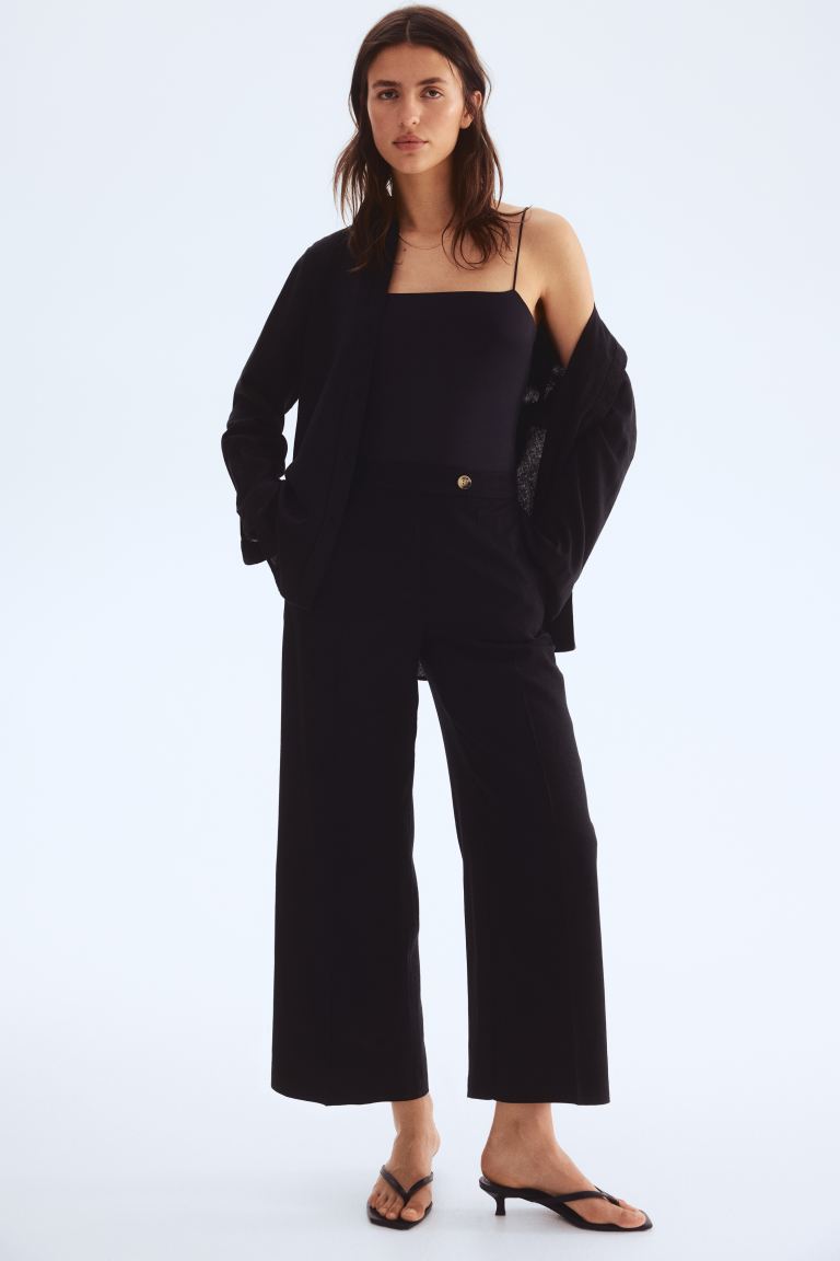 Tailored Linen-Blend Trousers