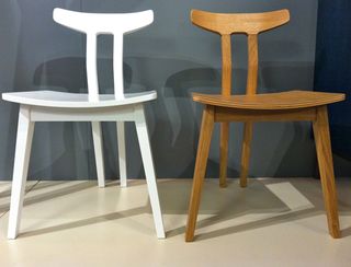 White colour and wood colour chairs