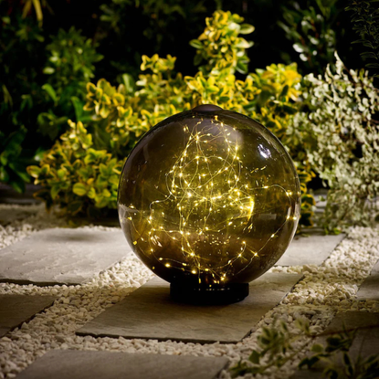 e Smoke Grey Solar LED Outdoor Light Up Sphere