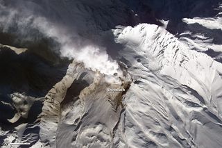 Shiveluch volcano erupts on Jan. 11, 2013.