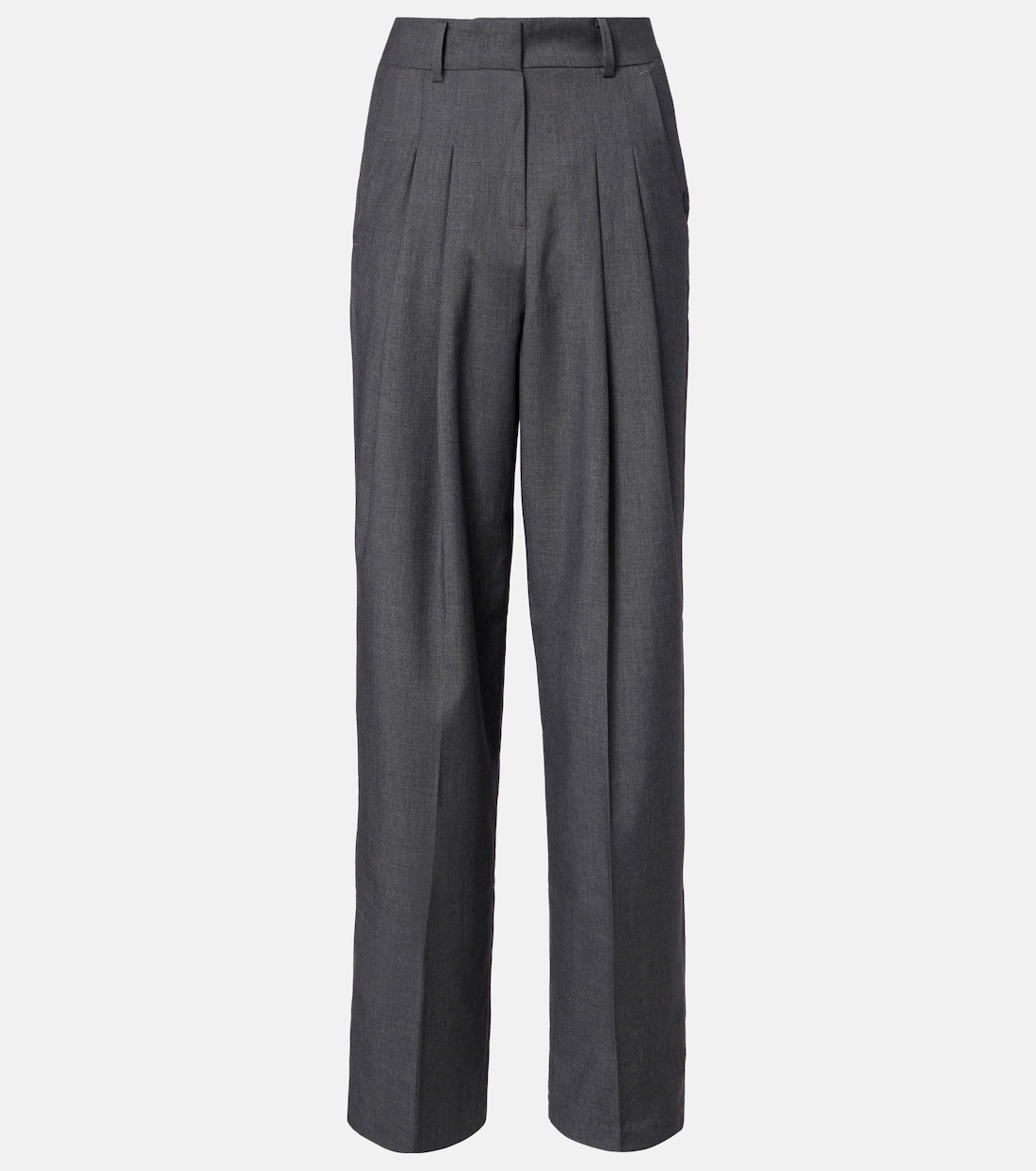 Gelso High-Rise Wide-Leg Pants in Grey - the Frankie Shop
