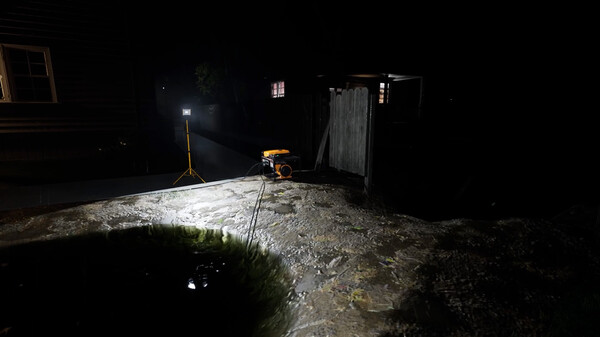 Screenshot from DrainSim game showing water physics in a flooded city