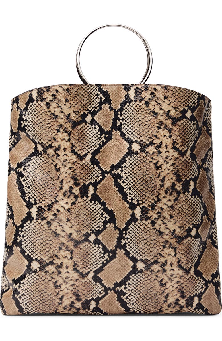 Snakeskin Embossed Leather Tote