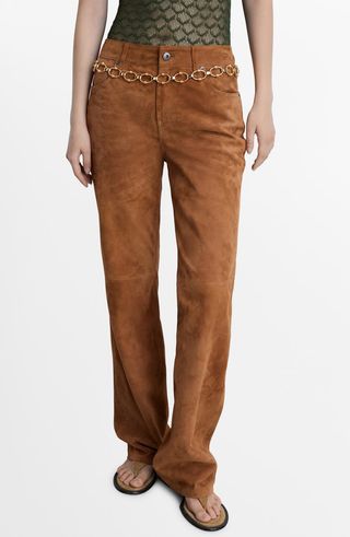 Brooke Suede Straight Leg Pants