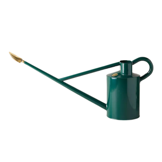 A green watering can