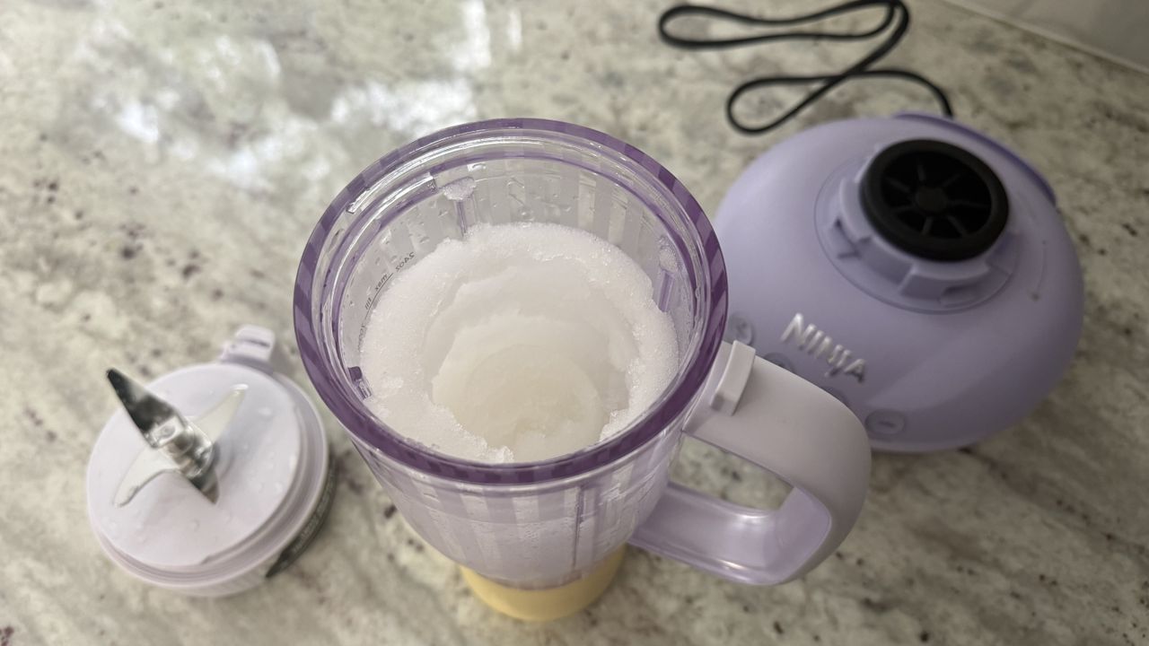 Ninja BlendBOSS&trade; Tumbler Blender with 26oz Travel Tumbler making iced lemonade