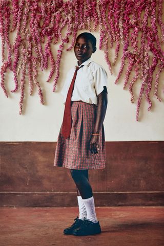 A girl in school uniform