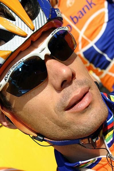Oscar Freire (Rabobank) on the start.
