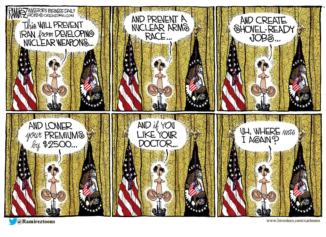 Obama cartoon U.S. Iran Nuclear Deal