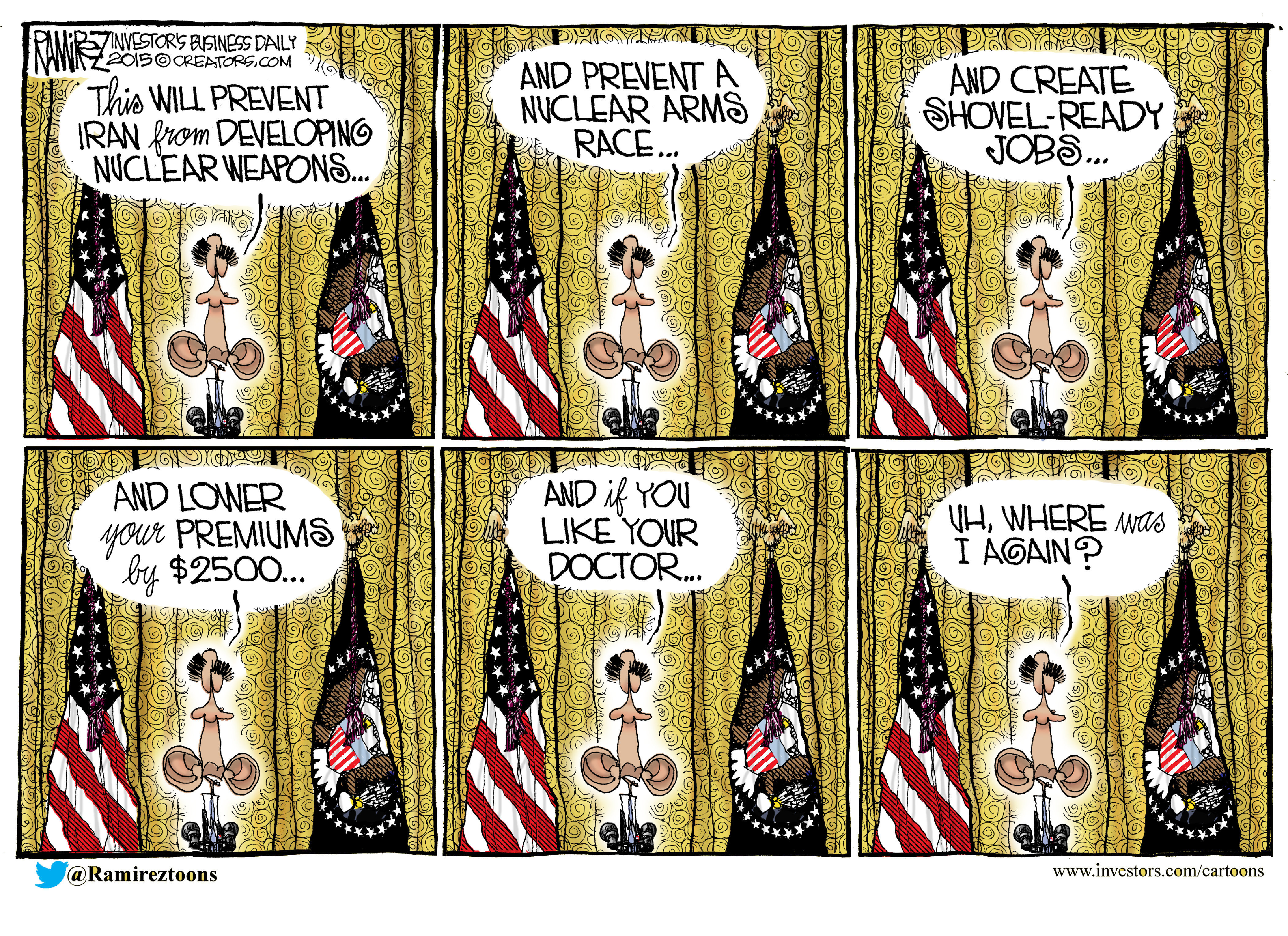 Obama cartoon U.S. Iran Nuclear Deal