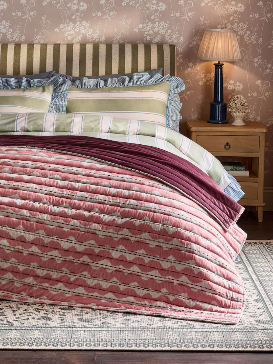 A wiggle stripe quilted bedspread from Next