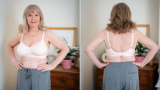 two images of Julie Player wearing Bravissimo bra