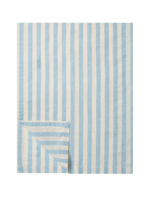Coastal Blue Pembroke Stripe Linen Blend Table Runner