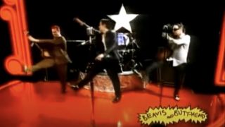 Sugar Ray band members kicking out feet in synchronized dance in music video for Mean Machine on Beavis and Butt-Head