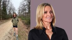 Grace Walsh wearing Salomon XT-6 trainers next to Gabby Logan