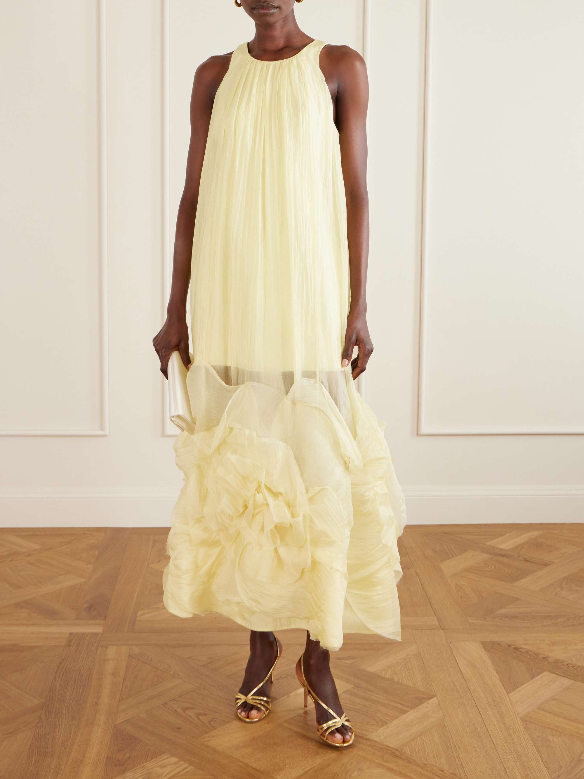 Ecliptica Ruffled Chiffon Gown