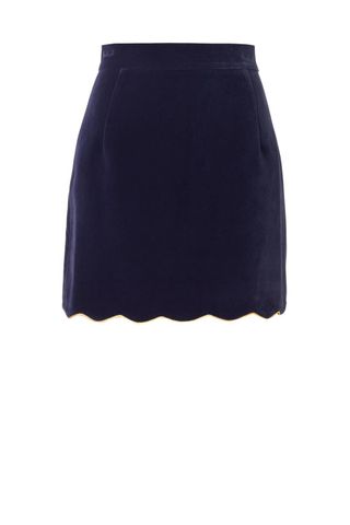 House of Holland Scalloped-Hem Velvet Mini Skirt, £150