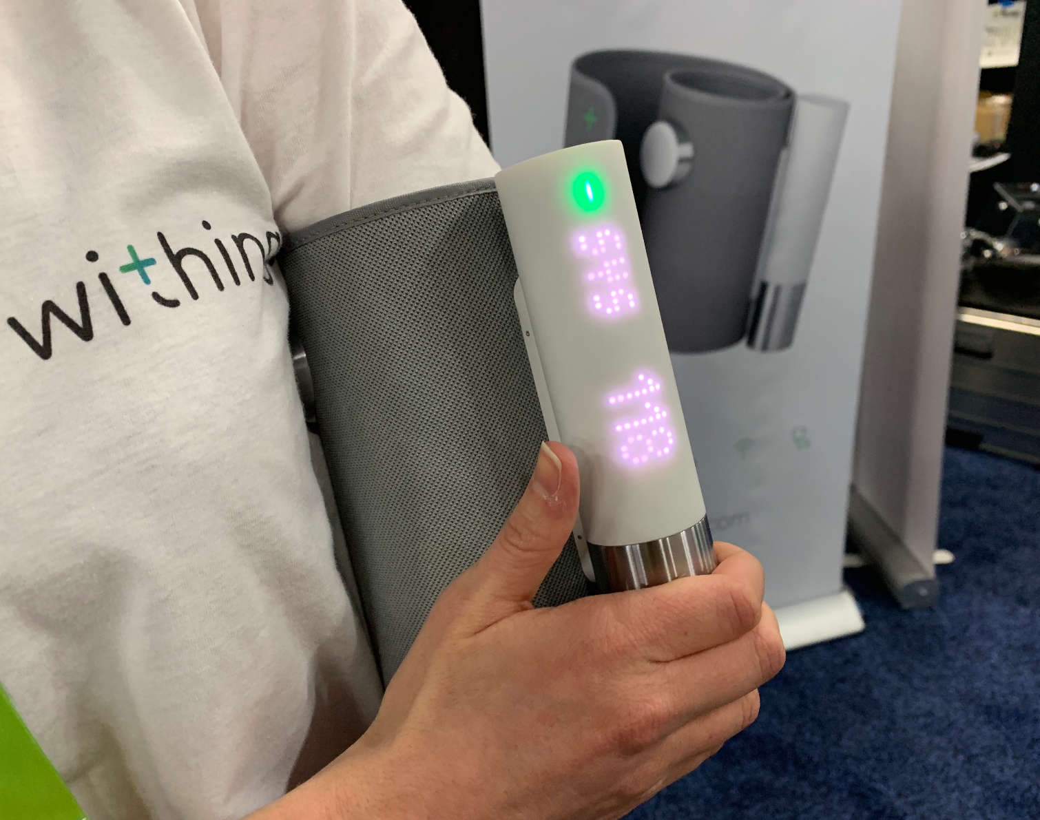 The BPM Core takes a blood pressure reading and ECG in 90 seconds.