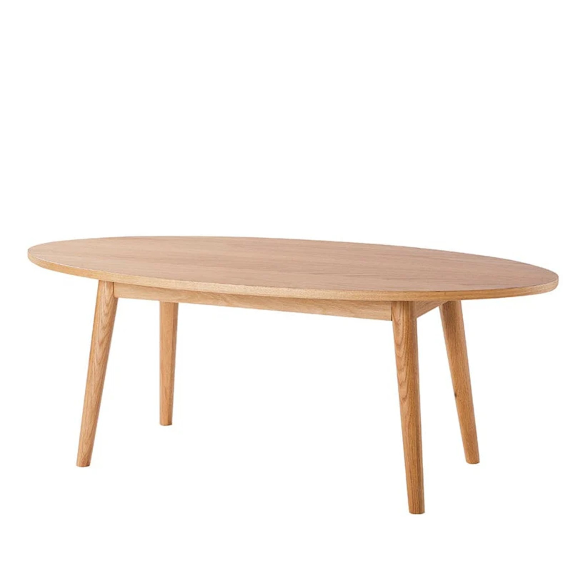 DUSK Heidi Solid Oak Oval Coffee Table - Light Wood