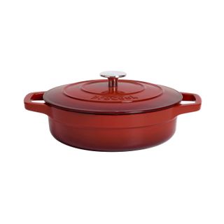 Cast Iron Casserole Dish 24cm / 2.5l Shallow Graduated Red