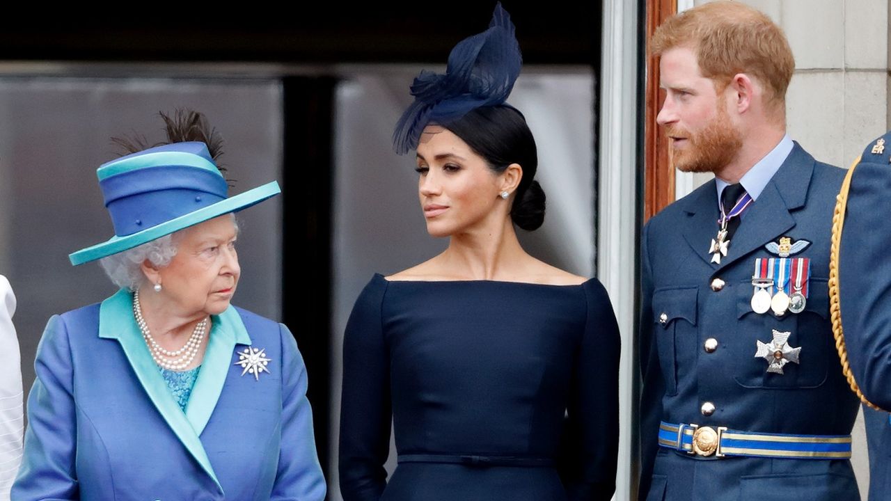 Harry and Meghan with the Queen