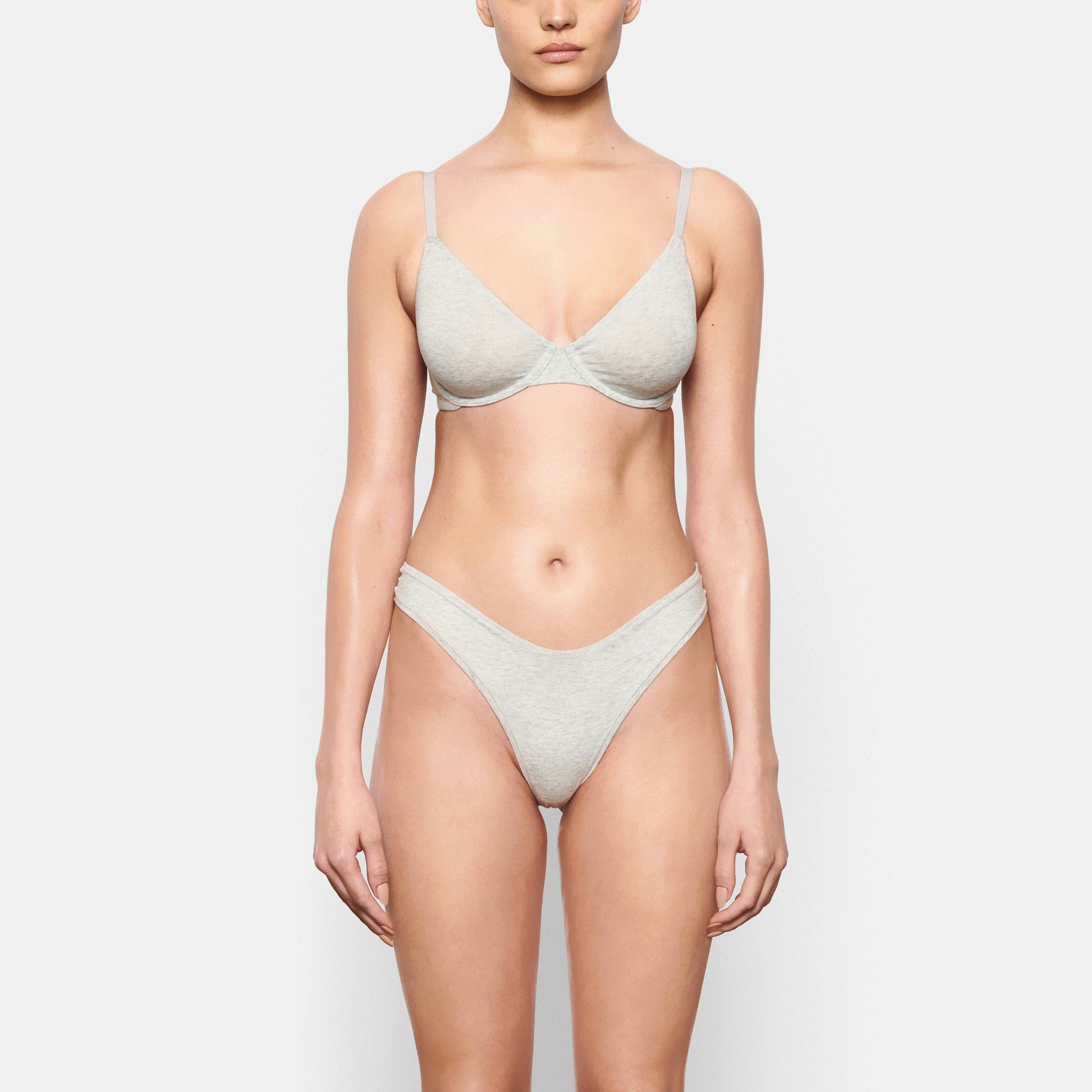 Cotton Jersey T-Shirt Bra | Light Heather Grey | 30 a