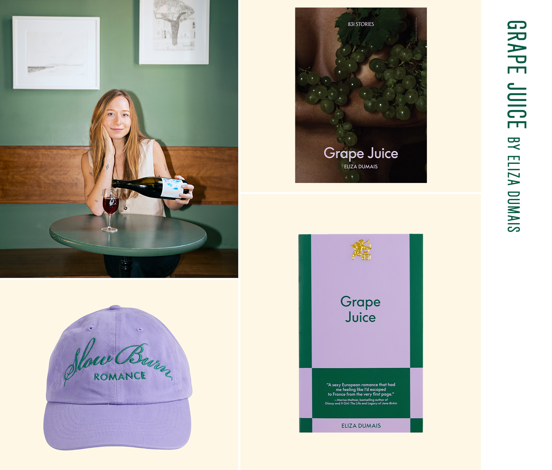 a collage of book covers, author headshots, and book merch featuring the romance novellas from 831 Stories