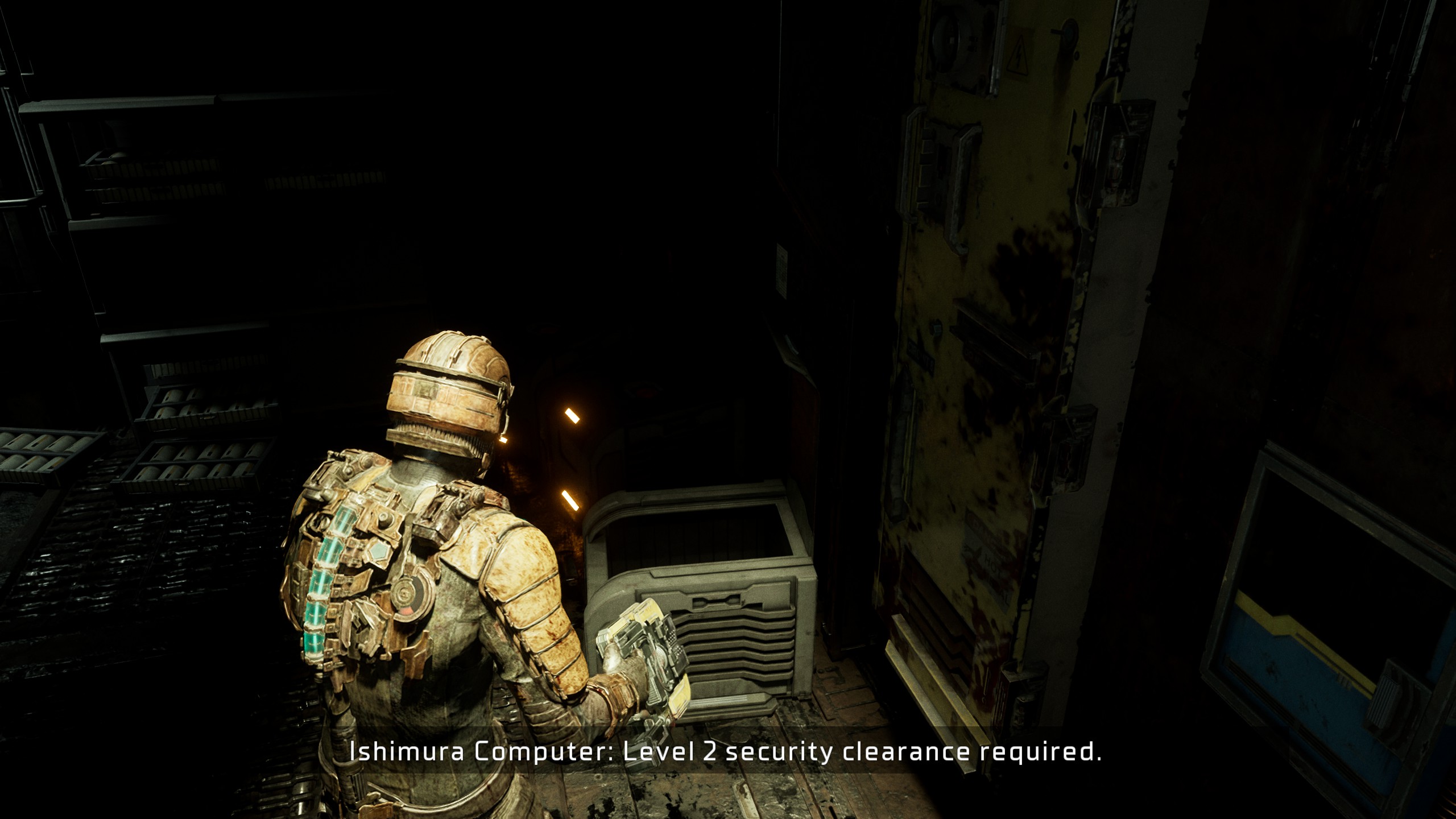 Main character of Dead Space being denied entry to a locked crate