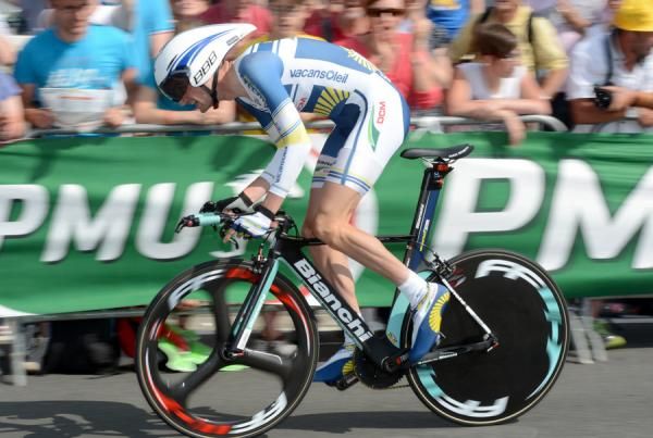 Woet Poels (Vacansoleil-DCM) in the prologue at the Tour de France