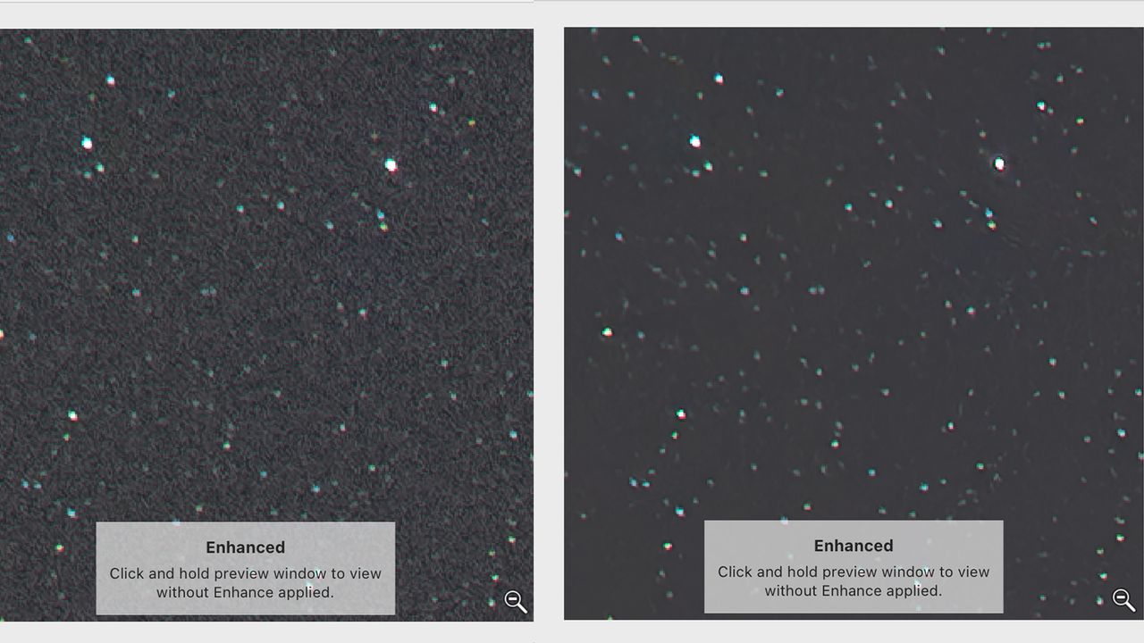 Image being edited in Lightroom with the denoise feature