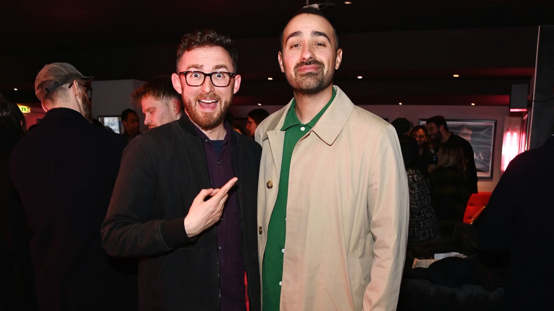 an image of ali plumb with actor, writer, and comedian Jamie Demetriou attending a special screening of "A Whole Lifetime With Jamie Demetriou" at Curzon Soho on February 2023