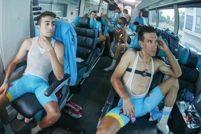 Team Astana on their bus