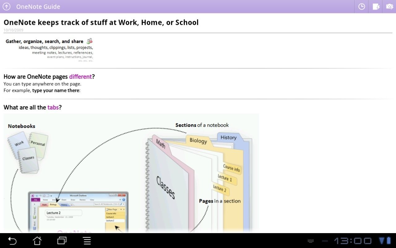 Microsoft OneNote for Android and iOS