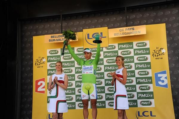 Peter Sagan (Liquigas-Cannondale) adds another green jersey to his collection.