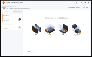 Setting up a new backup in EaseUS ToDo Backup.