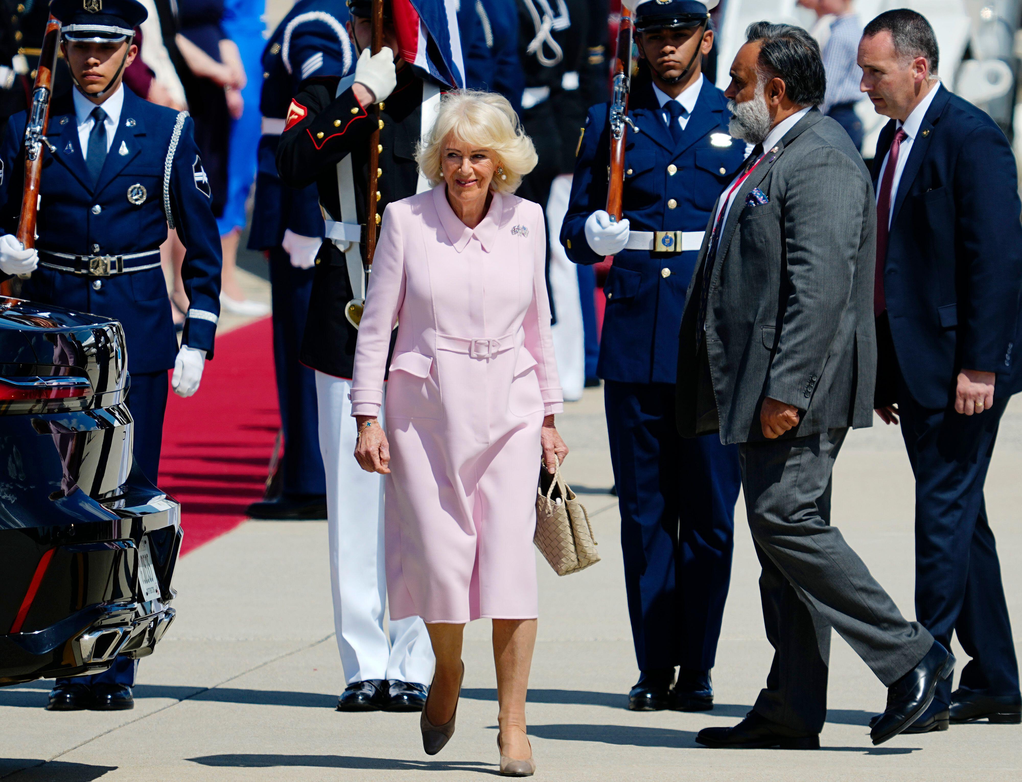 Queen Camilla arriving in the United States