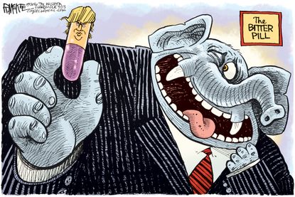 Political Cartoon U.S. GOP Trump 2016