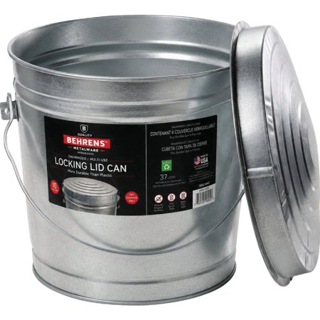 Behrens 10 Gallon Galvanized Steel Can With Locking Lid