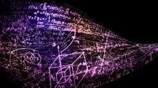 An illustration of a series of colorful drawings and numbers against a dark background