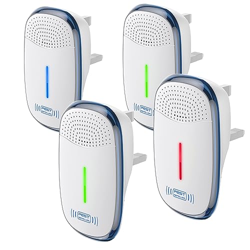 Ultrasonic Pest Repeller, 4 Packs, 2025 Upgraded Electronic Indoor Plug in for Insects, Mice,ant, Mosquito, Spider, Rodent, Roach, Mosquito Repellent for Children and Pets' Safe [white]