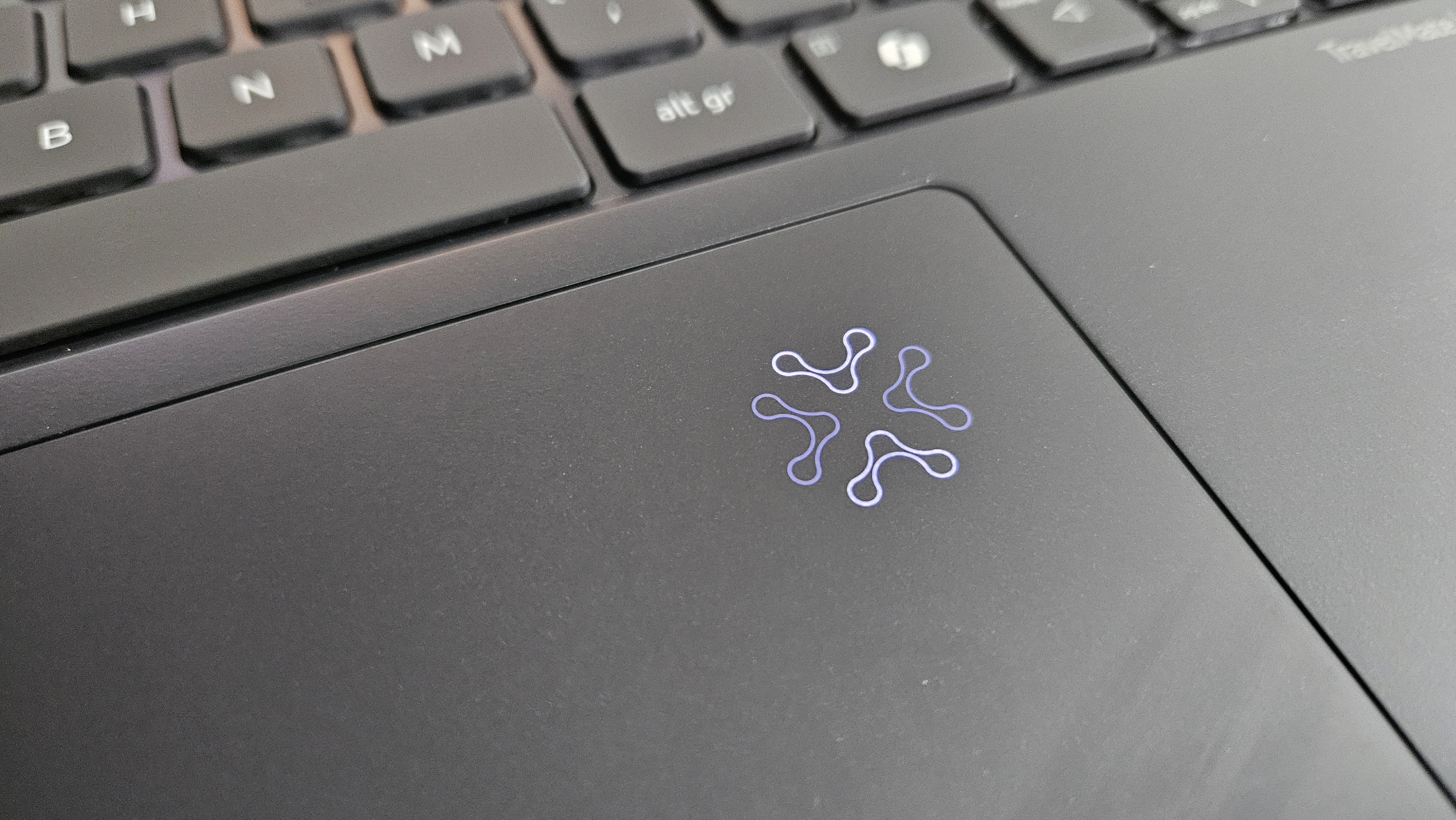 The Acer TravelMate P6 14 AI on a desk