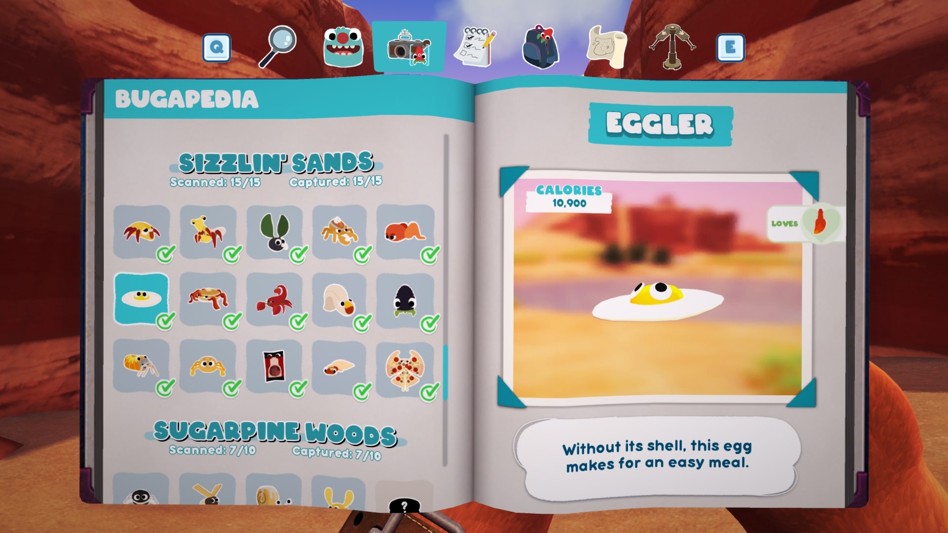 Bugsnax Bugapedia: Eggler