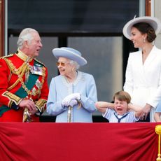 King Charles joins Queen Elizabeth II, Kate Middleton, and Prince William on the Buckingham Palace balcony