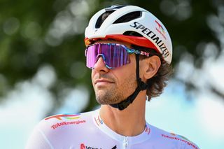 NYBORG DENMARK JULY 02 Daniel Oss of Italy and Team Total Energies during the team presentation prior to the 109th Tour de France 2022 Stage 2 a 2022km stage from Roskilde to Nyborg TDF2022 WorldTour on July 02 2022 in Nyborg Denmark Photo by Stuart FranklinGetty Images