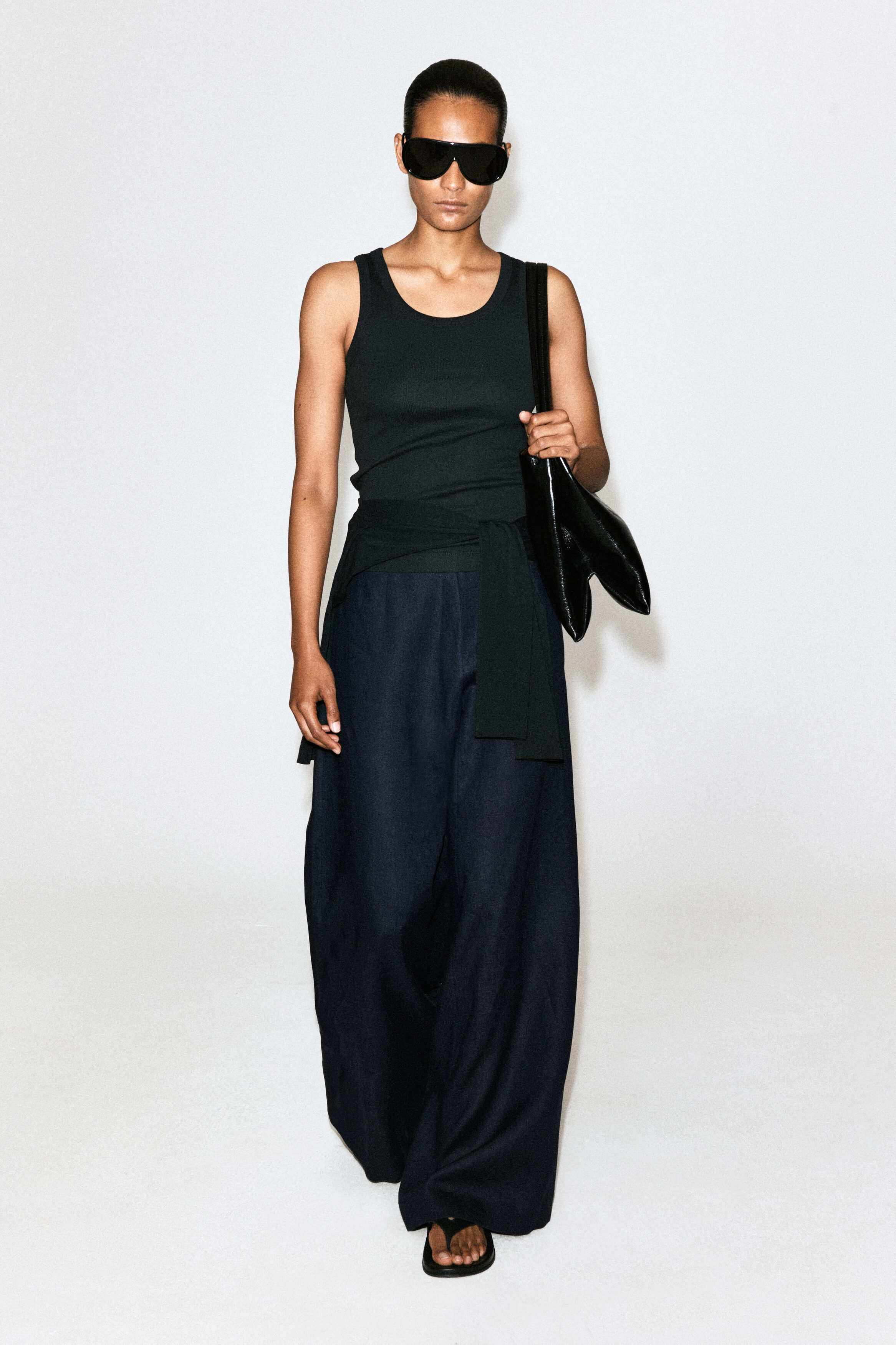 Linen Wide-Leg Trousers