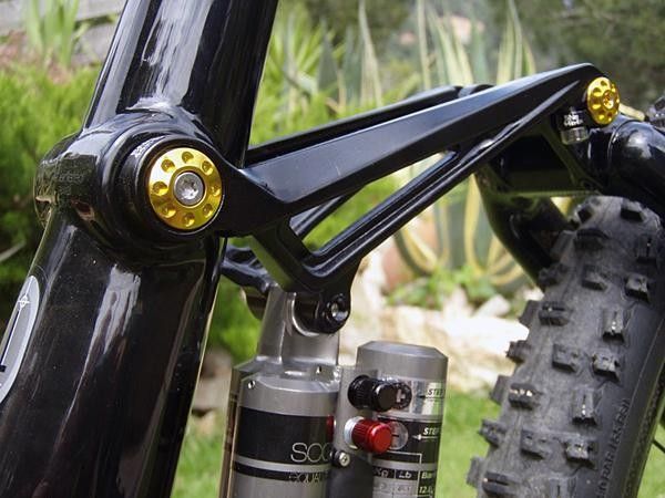The skeletal-looking rocker arms