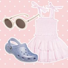 A product collage of Bloomingdale's kids clothes.