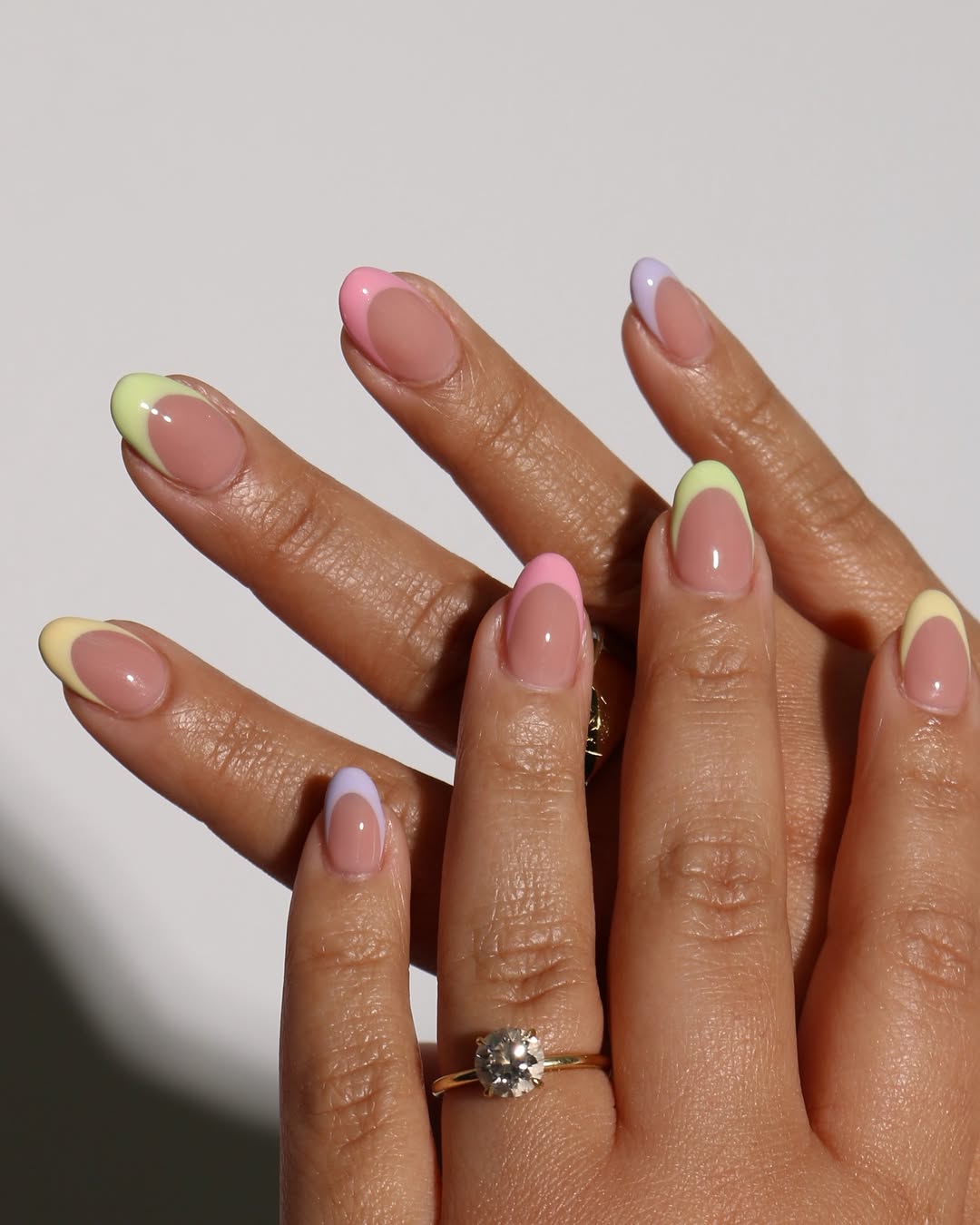 pastel rainbow nails