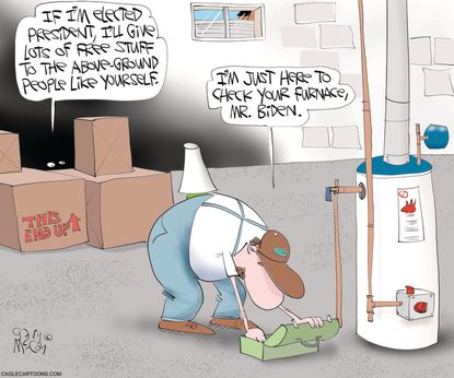 Political Cartoon U.S. Biden basement campaign 2020